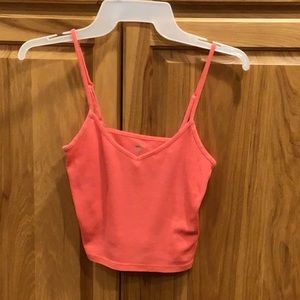 Aerie Real Soft Crop Top Coral XS